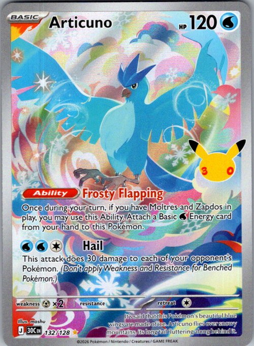 Articuno #132/128 | 30th Celebration | Illustration Rare | English