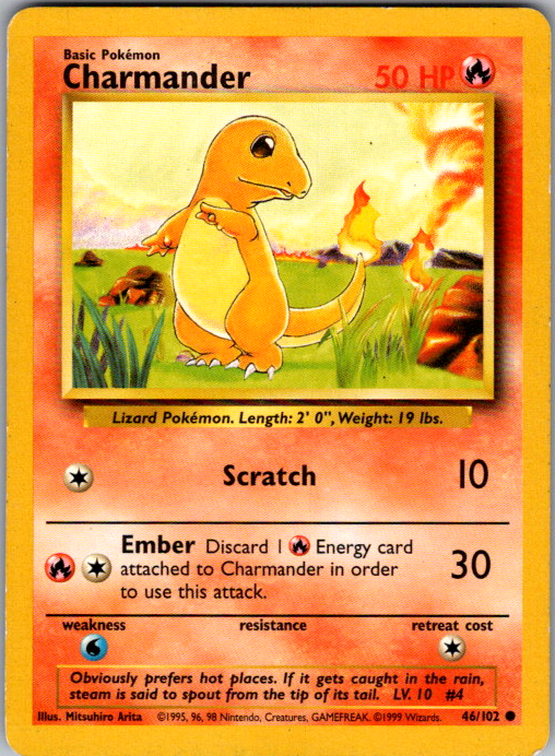 Charmander #46/102 | Base Set Unlimited | English — scanned card front
