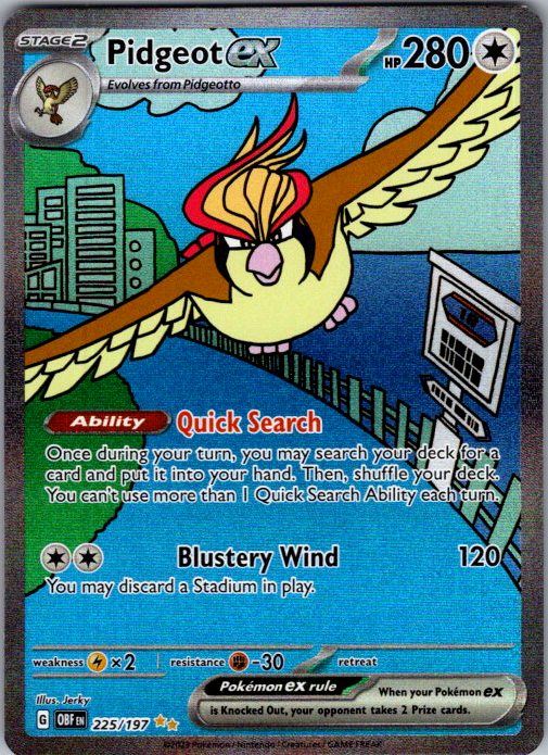 Pidgeot ex #225/197 | Obsidian Flames | Special Illustration Rare | English