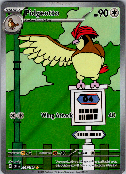 Pidgeotto #208/197 | Obsidian Flames | Illustration Rare | English